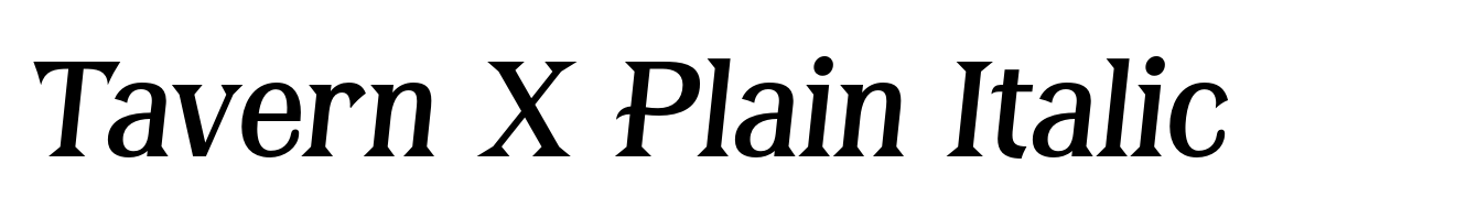Tavern X Plain Italic